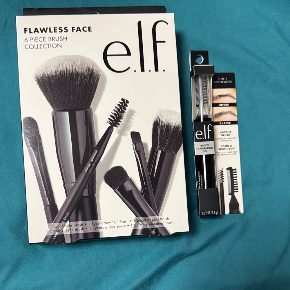 e.l.f. Flawless Face Brush Set & e.l.f. 3-in-1 Brow Laminating Gel & Brush Duo